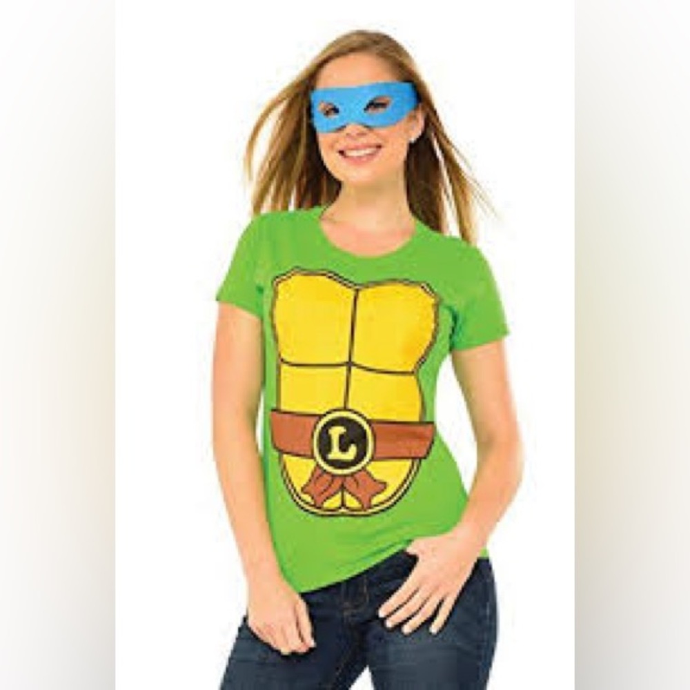 Teenage Mutant Ninja Turtles women’s top blue Leonardo costume top slim fit